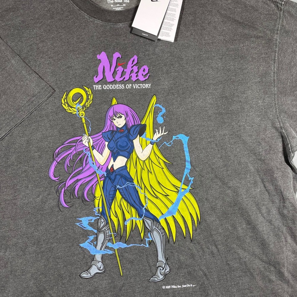 Nike The Goddess of Victory Anime Graphic T-Shirt IH7537-045 Mens 3XL Charcoal